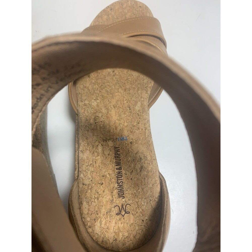 Johnston & Murphy Gigi Cross-Band Sandal Women’s Shoe Size 8.5 Tan Calfskin - Picture 9 of 9